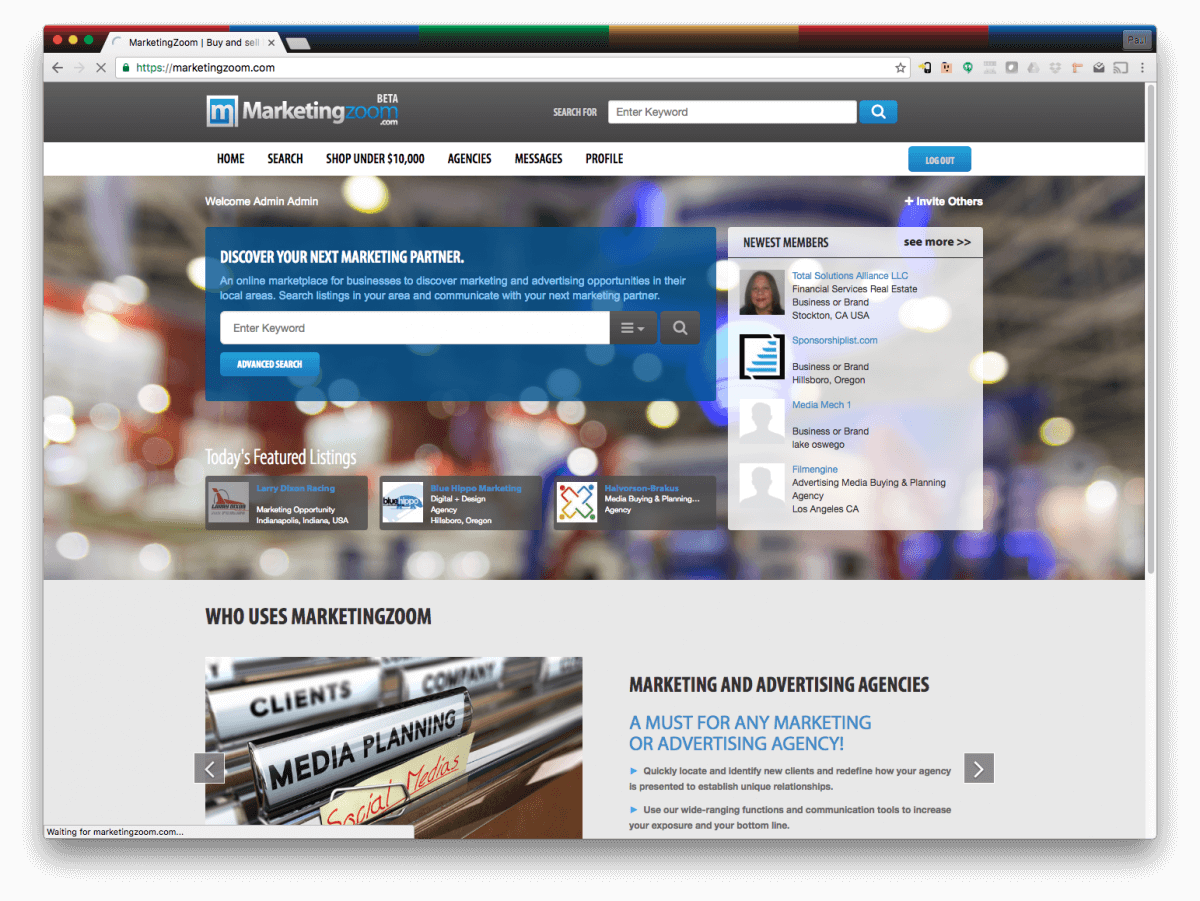 Marketing Zoom Website Application