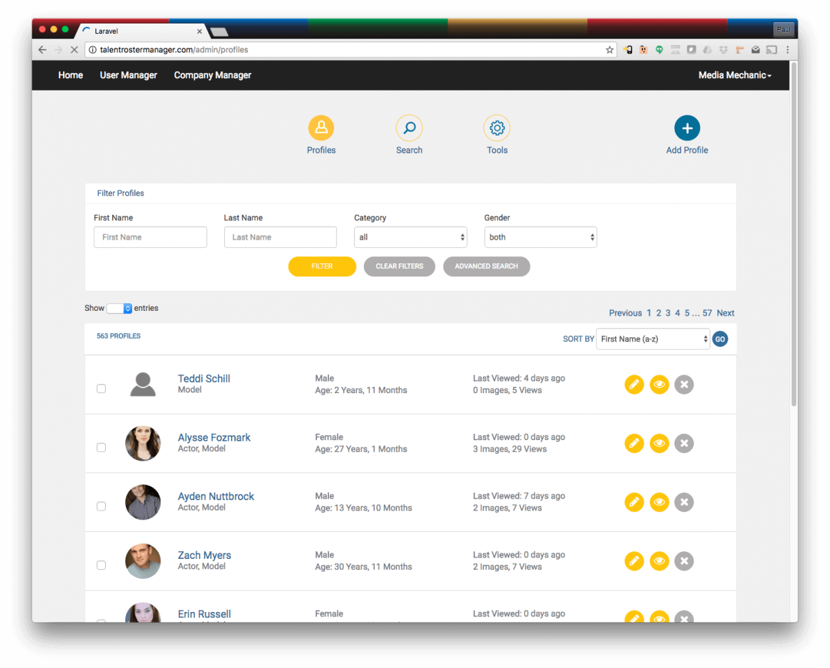Puddletown Talent Roster Web Application