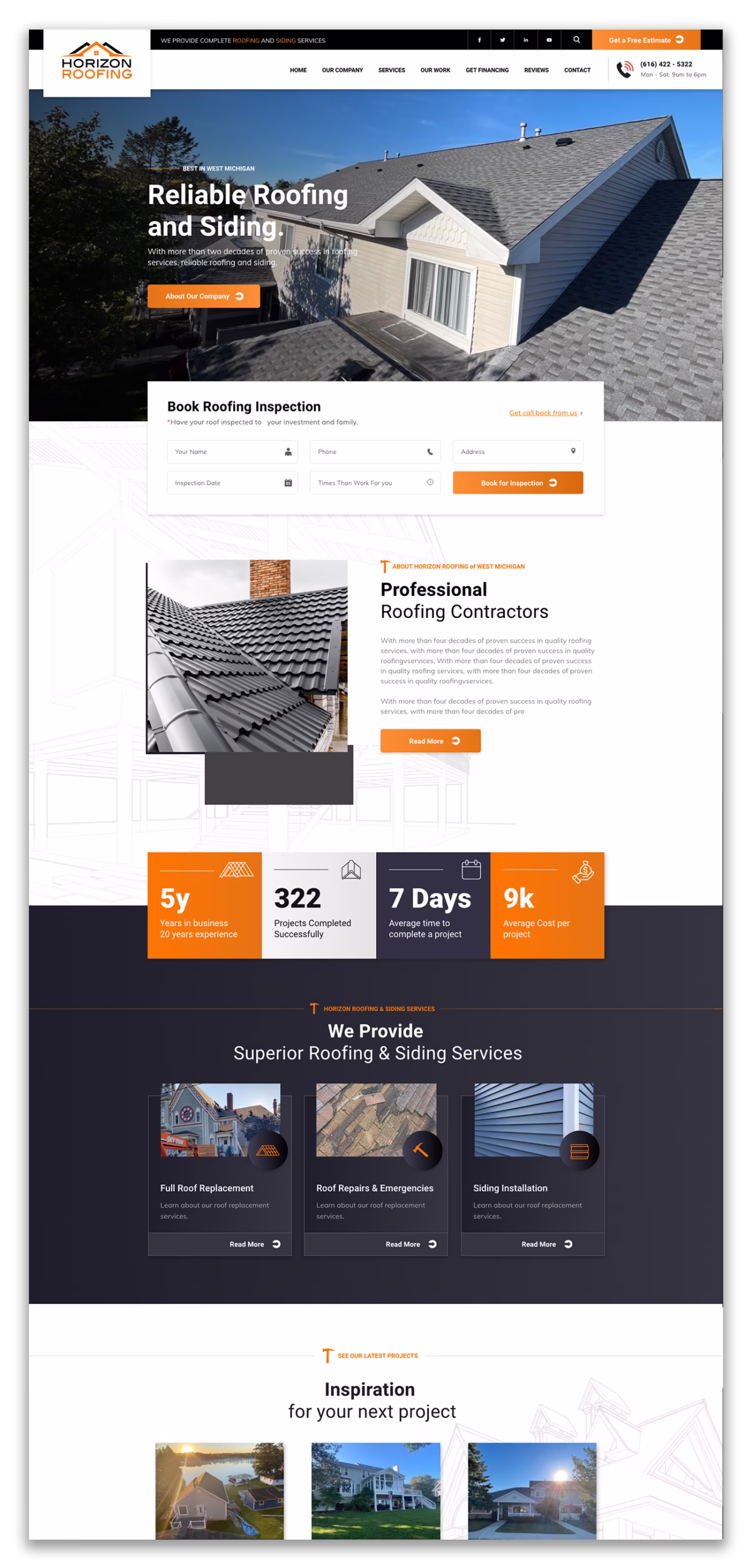 Horizon Roofing Website Design - Media Mechanic, Portland, OR