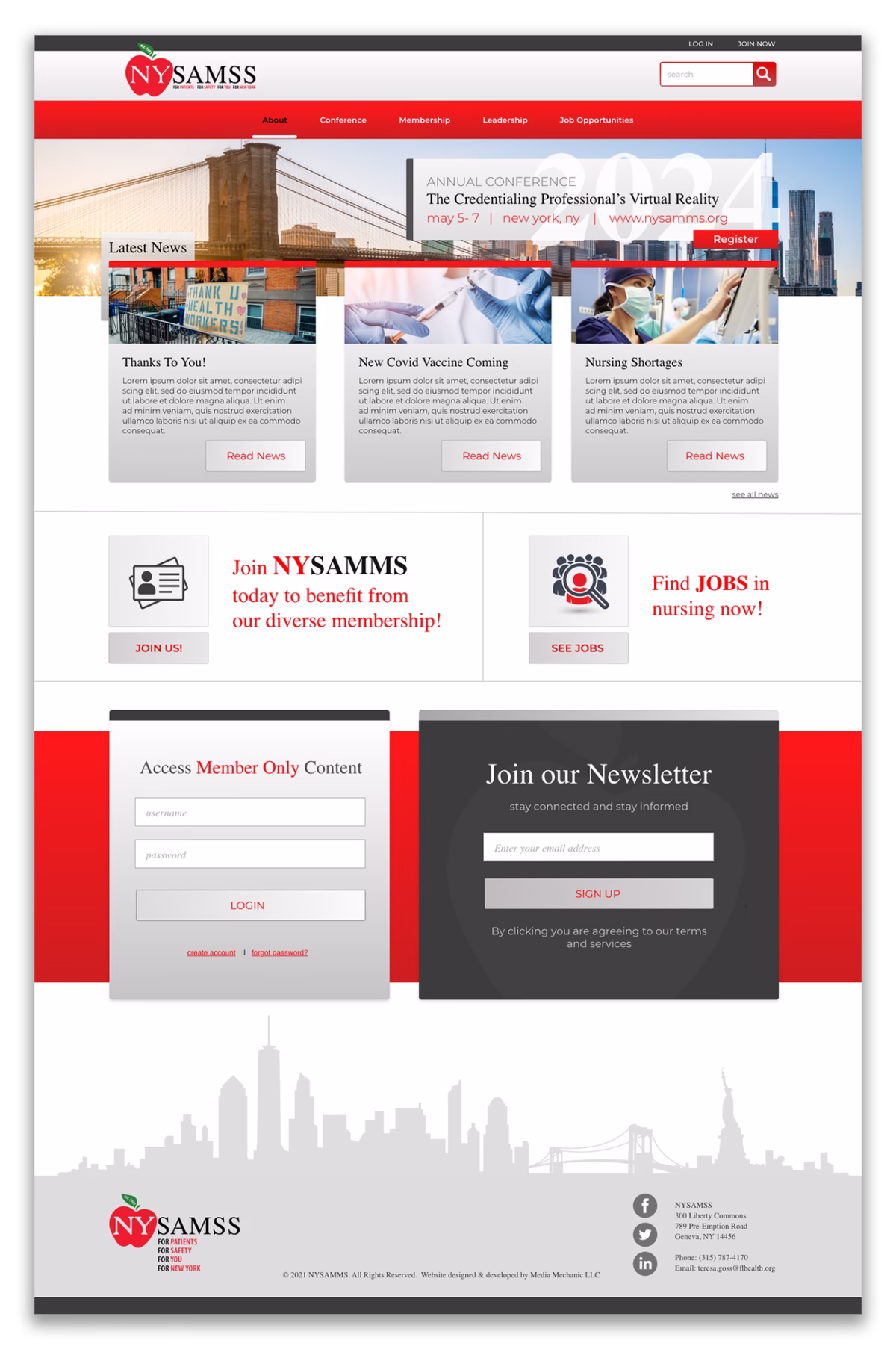 NYSAMSS Website Design - Media Mechanic Web Development Portland Oregon