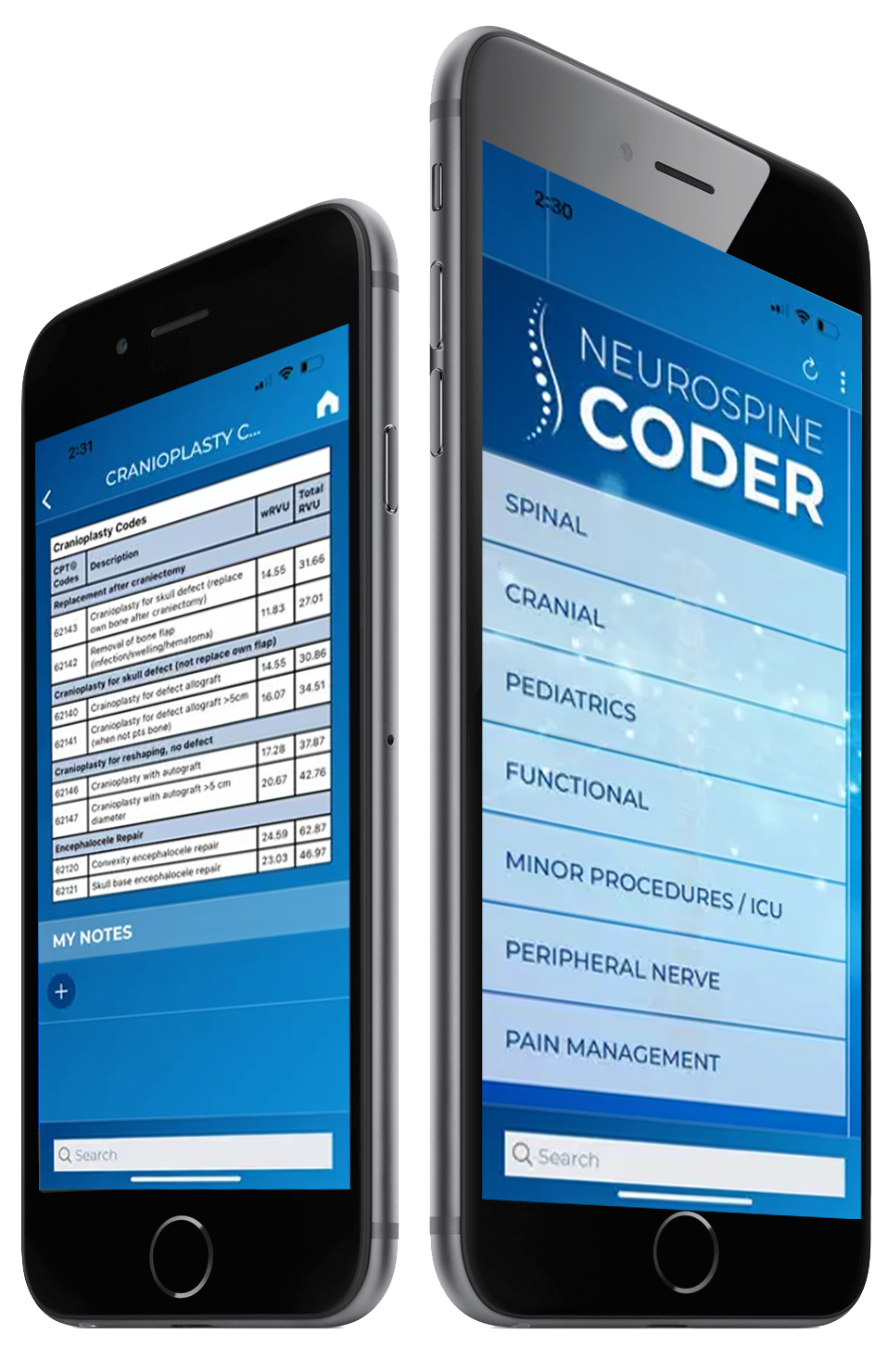 Neurospine Coder Mobile App
